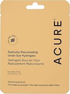 Acure Radically Rejuvenating Under Eye Hydrogel Mask, Provides Anti-Aging Support, & Silk Tree, Purple, Cucumber, 0.236 Fl Oz (Pack of 1)