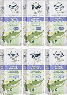 Tom's of Maine Toddlers Fluoride-Free Natural Toothpaste in Mild Fruit Gel, 1.75 Ounce (Pack of 6)