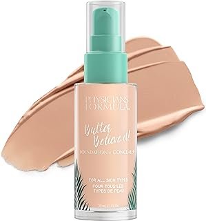 Physicians Formula Butter Believe It! Foundation + Concealer Fair-to-Light | Dermatologist Tested, Clinicially Tested