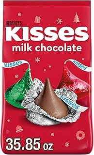 HERSHEY'S KISSES Milk Chocolate, Christmas Candy Bulk Bag, 35.85 oz