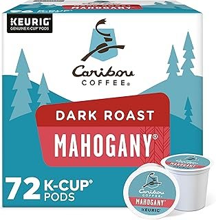 Caribou Coffee Mahogany, Single-Serve Keurig K-Cup Pods, Dark Roast Coffee, 72 Count