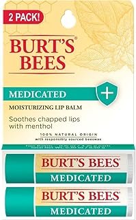 Medicated Moisturizing Lip Balm Twin Pack by Burts Bees for Unisex - 2 x 0.15 oz Lip Balm