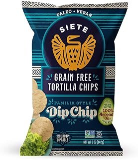 Siete Grain Free Tortilla Chips | Gluten Free Chips | Paleo & Vegan Snacks | Non GMO | Dip Chip, 5 Ounce (Pack of 3)