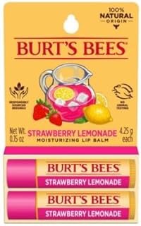 BURTS BEES STRAWBERRY LEMONADE LIP BALM 2 (0.15) TUBES