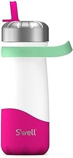 S'well Stainless Steel Traveler with Flip Straw Lid, 16oz, Dragonfruit, Triple Layered Vacuum Insulated Containers Keeps Drinks Cold for 24 Hours, BPA Free, Easy Carrying On the Go