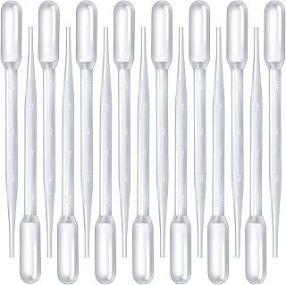 Teenitor 3ML Pipettes, Plastic Dropper Essential Oil Transfer Pipettes Disposable Liquid Eye Dropper for Lab Science Multi- Purpose Makeup Tool, 15Pcs