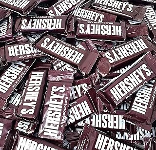 HERSHEY'S Milk Chocolate Bars, Individually Wrapped Snack Size Chocolate Candy, Original Hershey Bars, Bulk Pack Of 2 Pounds