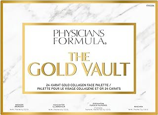 Physicians Formula 24-Karat Gold Shimmer Makeup Set, Face Palette, The Gold Vault, Mascara, Eyeshadow, Christmas Gift