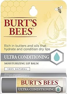 Burt's Bees Ultra Conditioning Moisturizing Lip Balm, Lip Moisturizer Rich in Oils and Butters, Natural Origin Lip Care, 1 Tube, 0.15 oz.