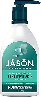 JASON Sensitive Skin Fragrance Free Body Wash, For a Gentle Feeling Clean, 16 Ounces