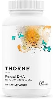 THORNE Prenatal DHA - 650 mg DHA and 200 mg of EPA - Supports Baby’s Brain and Nervous System Development from Pregnancy to Nursing* - 60 Capsules