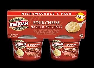Idahoan Four Cheese Mashed Potatoes - Gluten-Free, Real Idaho Potatoes - 4 Cups (1.5-Ounces Each) (2 Pack)