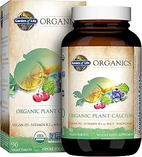 Garden of Life Calcium Supplement with Magnesium & Organic Vitamin D3 K2, Made from Whole Foods, Gluten-Free, 90 Count