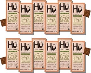 Hu Grass-Fed Milk Chocolate Bars Hazelnut Butter | Natural Ingredients, Organic Milk, Gluten Free, Paleo, Non GMO, Fair Trade Delicious Chocolate | 12 Pack | 2.1oz Each