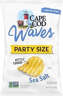 Cape Cod Waves Potato Chips, Wavy Cut Sea Salt Kettle Chips, 13 Oz