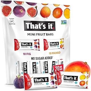 That's it. Mini Fruit Bars Variety (20 Pack) No Sugar Added, Plant-Based, Vegan & Gluten Free, Breakfast Bar, Paleo, for Children & Adults, Non GMO, Fiber