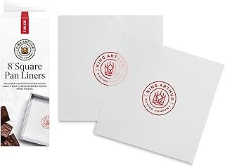 King Arthur Baking Company Square Cake Pan Liners, Reusable Nonstick European-Grade Silicone, 8-Inch, Set of 2