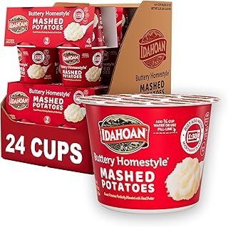 Idahoan Buttery Homestyle Mashed Potatoes Cup, 1.5oz (Pack of 24)