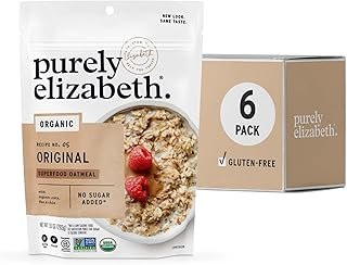 Purely Elizabeth Superfood Oatmeal, Original, Vegan Friendly, USDA Certified Organic, Gluten Free & Non-GMO, 10 Ounce (Pack of 6)