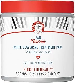 First Aid Beauty FAB Pharma White Clay Acne Treatment Pads 2% Salicylic Acid