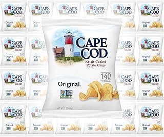 Cape Cod Original Kettle Cooked Potato Chips, Gluten-Free 1oz Bag (Pack of 24, Total of 24 Oz)