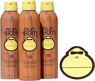 Sun Bum Original Moisturizing Sunscreen Spray SPF 50 with Sonny Sticker, Vegan and Hawaii 104 Act Compliant, Octinoxate & Oxybenzone Free, Broad Spectrum UVA/UVB Sunscreen, 3 Pack, 6 oz