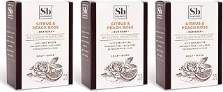 Soapbox Bar Soap, Moisturizing & Exfoliating Bar Soap with Shea Butter & Olive Oil - Citrus & Peach Rose Scented Bath Soap, Natural, Eco-Friendly, Vegan for Hands and Body - Paraben, Gluten & Cruelty Free 5oz. (Pack of 3)