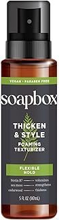 Soapbox Men's Thicken & Style Foaming Texturizer, Men's Hair Styling Foam, Hair Care for Men, 5oz