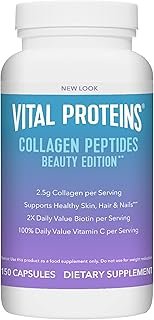 Vital Proteins Collagen Peptides Beauty Edition Capsules, 2.5g of Collagen Per Serving with Biotin and Vitamin C, 30 Servings