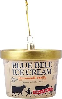 Blue Bell Ice Cream Carton Glass Ornament (Homemade Vanilla)