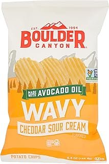 Boulder Canyon Wavy Cheddar Sour Cream Potato Chips, 5.5 OZ
