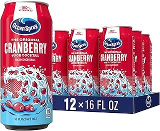 Ocean Spray Cranberry Juice Cocktail Juice Drink, 16oz can (12 Pack)