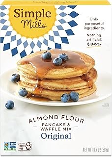 Simple Mills Almond Flour Pancake Mix & Waffle Mix, Gluten Free, Made with whole foods, (Packaging May Vary), 10.7 Ounce (Pack of 1)