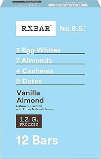 RXBAR Protein Bars, Protein Snack, Snack Bars, Vanilla Almond, 22oz Box (12 Bars)
