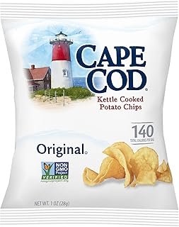 Cape Cod Potato Chips, Original Kettle Cooked, 1 Ounce Bags (Pack of 96)