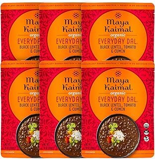 Maya Kaimal Foods - Organic Indian Everyday Dal - Black Lentil 10oz - Fully Cooked with Tomato and Cumin - Vegan - Microwavable - Ready to Eat Meals - Pack of 6