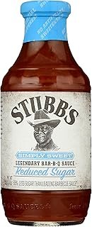 Stubb's Simply Sweet BBQ Sauce, Reduced Sugar, Non GMO, 18 Ounces (Pack Of 6)