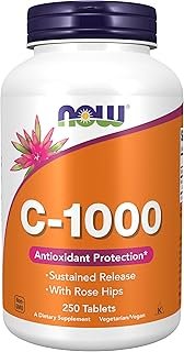 NOW Foods Supplements, Vitamin C-1,000 with Rose Hips, Sustained Release, Antioxidant Protection*, 250 Tablets