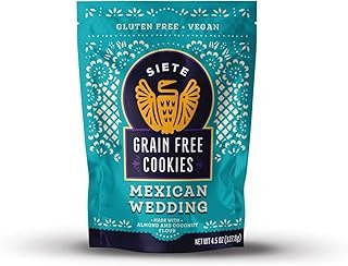 Siete Gluten Free Mexican Wedding Cookies | Vegan | Grain Free | Non GMO | Dairy Free | Made with Almond Flour & Coconut Oil | 4.5 Oz. Bag (Pack of 6)