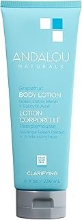 Andalou Naturals Body Lotion, Clarifying Grapefruit Skin Care, Lightweight, Gentle Exfoliating & Moisturizing Lotion with Salicylic Acid & Tea Tree for Skin Prone to Back Acne & Blemishes, 8 fl oz