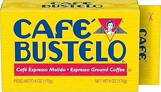 Café Bustelo Espresso Dark Roast Ground Coffee Brick, 6 Ounces (Pack of 12)