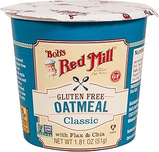 Bob's Red Mill GF Oatmeal Cup, Classic, 1.81 Ounce Cup (Pack of 1) - Non-GMO, Vegan, Whole Grain, Kosher