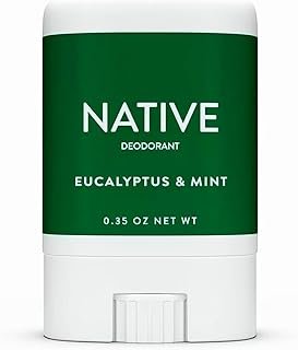 Native - Trial Size - Deodorant Mini -Eucalyptus & Mint - (Aluminum Free, Phthalate Free) - Pack of 02-0.35 oz - To Carry In Your Pockets Or For Your Travel