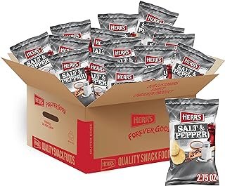 Herr’s Salt & Pepper Potato Chips, Classic Flavor, Gluten Free Snacks, 2.75 Ounce (Pack of 24)