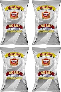 Better Made No Salt Added Potato Chips - Four (4) Pack - 5oz Value Size Bags