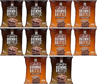 Sheila G's Brownie Brittle, Salted Caramel & Chocolate Chip Variety Pack, 1 Oz Bag, The Unbelievably Delicious Chocolate Brownie Snack with Cookie Crunch (Chocolate Chip & Caramel, 10 Pack)