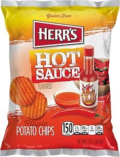 HERR'S Hot Sauce Ripples Potato Chips 1 Oz (Pack of 7)