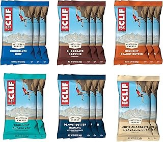 CLIF Bar Variety Pack - 6 Flavors - Made with Organic Oats - Energy Bars - Non-GMO - Plant Based Protein Bars (16 Pack)