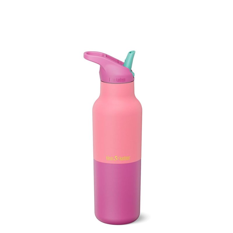 Klean Kanteen Rise Classic Insulated Water Bottle - Keep Drinks Cold for 42 Hours - Stainless Steel - Insulated Water Bottle - Leakproof - Flip Seal Sport Cap - 16 oz - Pink Lemonade Kaleidoscope
