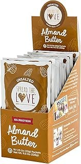 Spread The Love UNSALTED Almond Butter (All Natural, Vegan, Gluten-free, Creamy, No added salt, No added sugar, No palm fruit oil, Not pasteurized with PPO) (10-Pack)